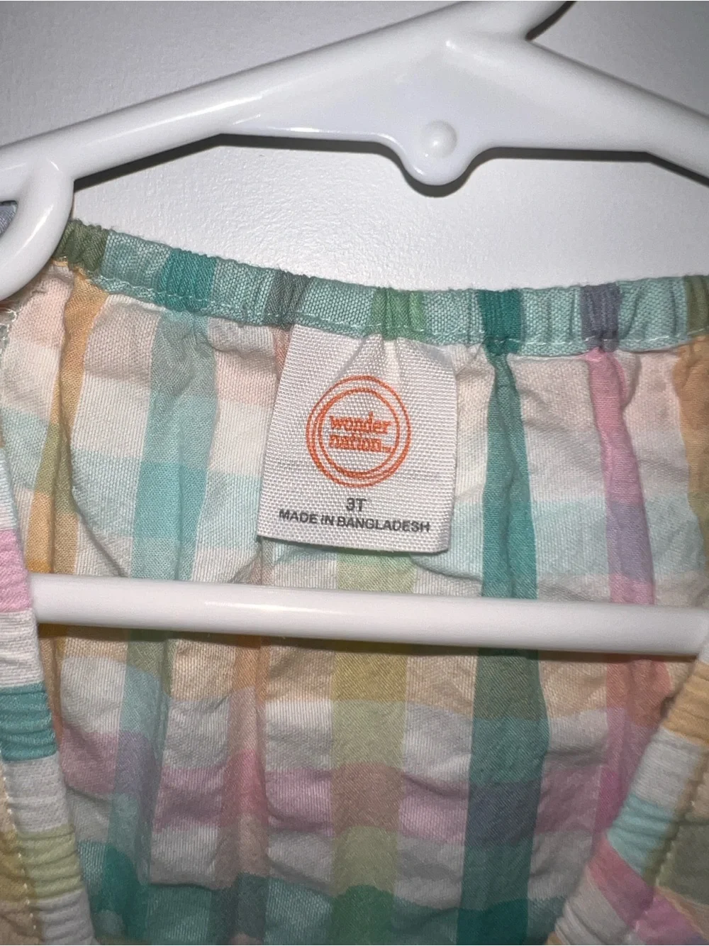 wonder nation Pastel Plaid Dress - Mint, Pink, Yellow, Cream